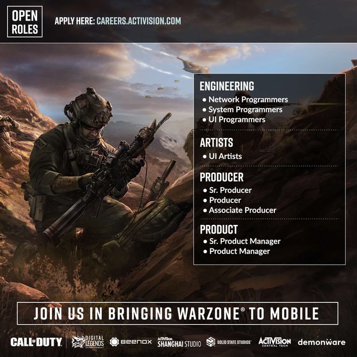 Call of Duty Warzone job offers