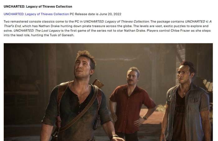 Uncharted: Kolekcja Dziedzictwo złodziei - poznaliśmy datę premiery na PC