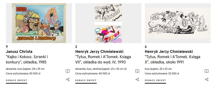 Okładka komiksu „Kajko i Kokosz. Szranki i konkury” wylicytowana za 60 tys. zł