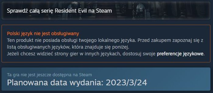Resident Evil 4 bez polskiej wersji językowej