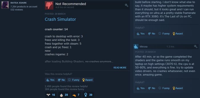 Steam recenzje The Last of Us
