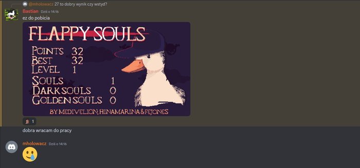 Bastian po poświęceniu 2 minut na Flappy Souls