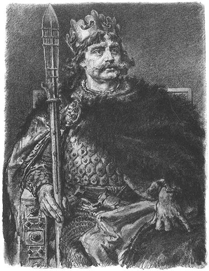 „Bolesław Chrobry”, rysunek Jana Matejki z cyklu „Poczet królów i książąt polskich”