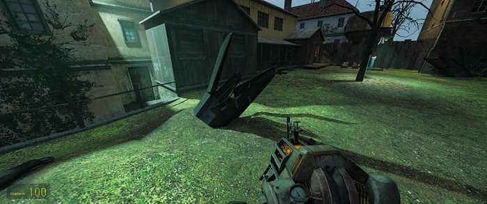 Half-Life 2 RTX z wyłączonymi zmianami.
