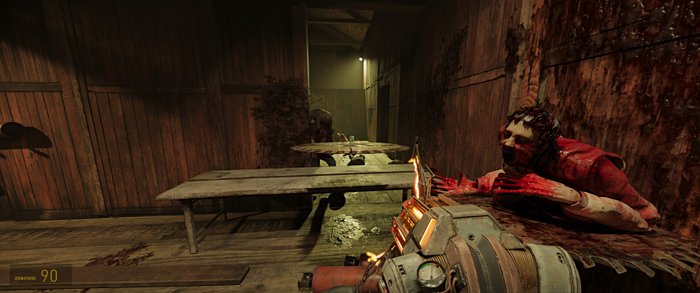 Half-Life 2 RTX z włączonymi zmianami.