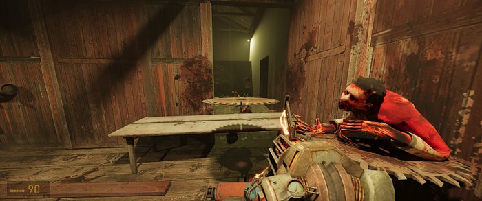 Half-Life 2 RTX z wyłączonymi zmianami.