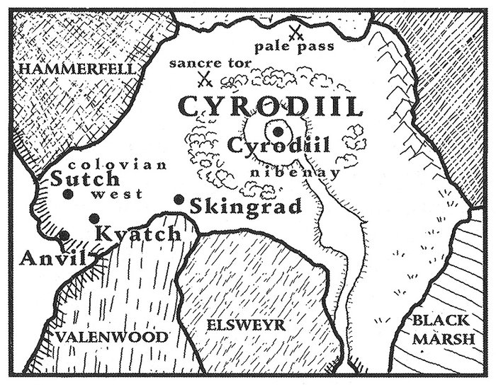 Mapa Cyrodiil nie zmieniła się aż tak bardzo, przynajmniej w kształcie.